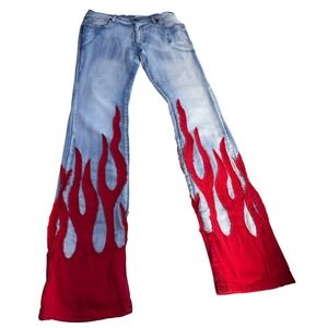 Men's Red Flame Jeans